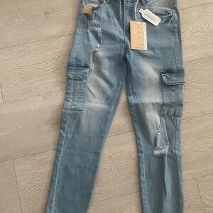 Wax Jeans Light Blue Cargo Jeans